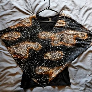 WOMENS V-Neck Cape Blouse